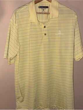 Pebble Beach Men's Pale Yellow Striped Polo